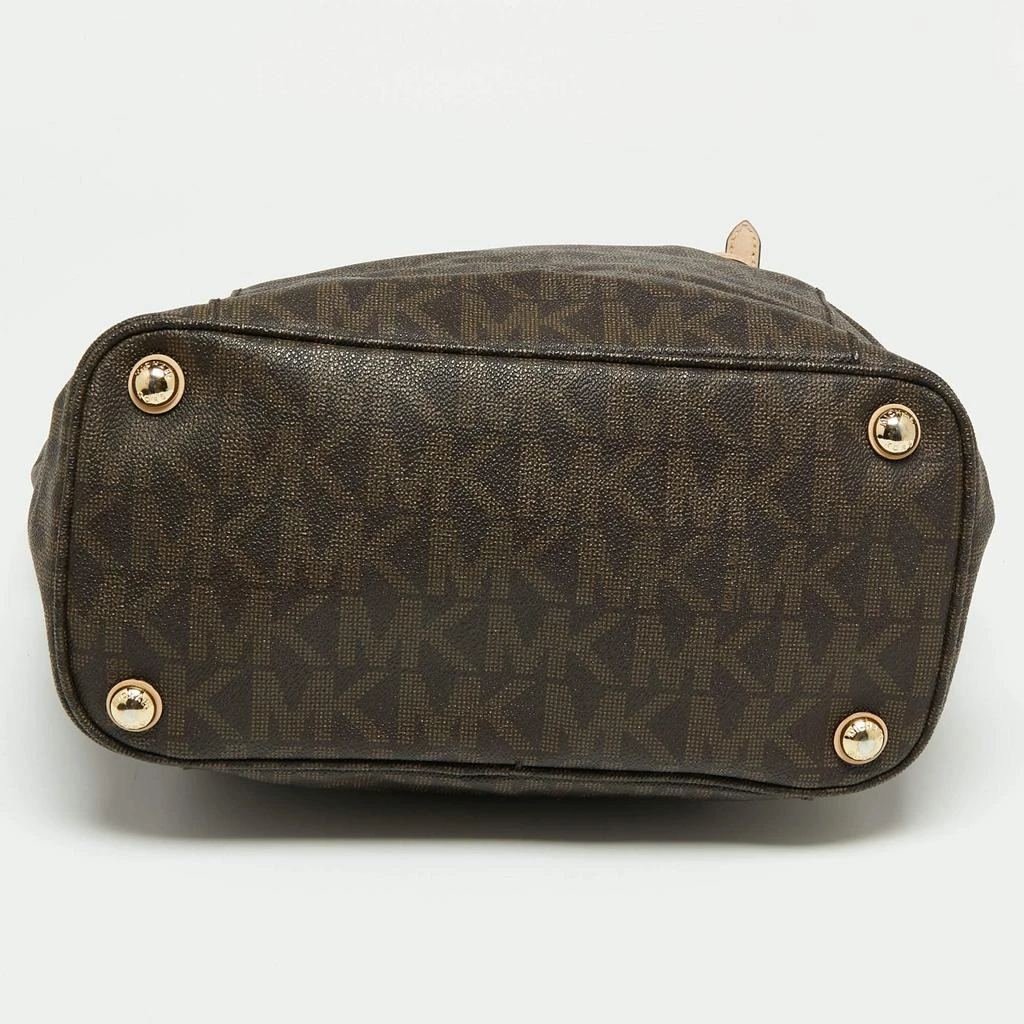 MICHAEL Michael Kors Brown/Beige Signature Coated Canvas and Leather Jet Set Tote 商品
