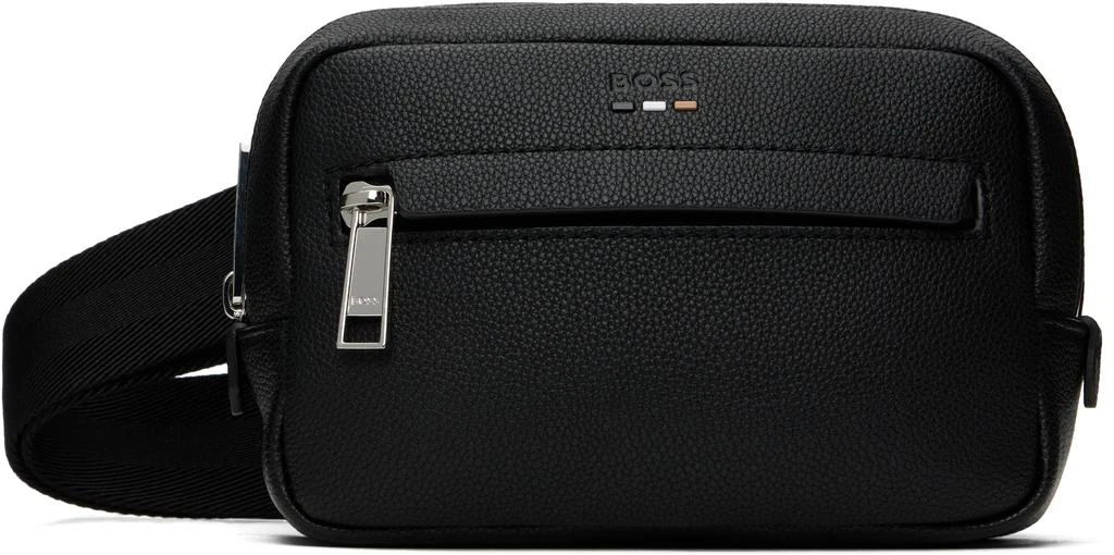 商品Hugo Boss|Black Pebble-Grained Faux-Leather Bag,价格¥1118,第1张图片