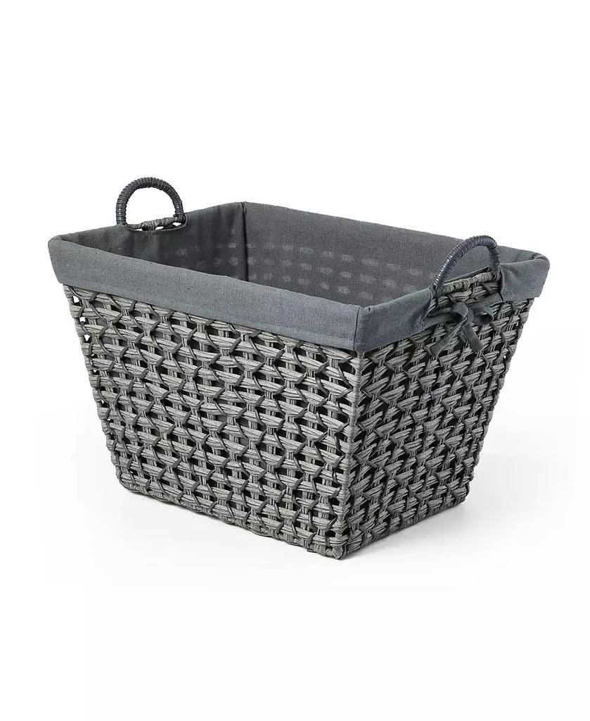 商品Baum|3 Piece Tapered Rectangular Storage Set in Open Weave with Ear Handles and Overlap Lift-Off Liner,价格¥985,第4张图片详细描述