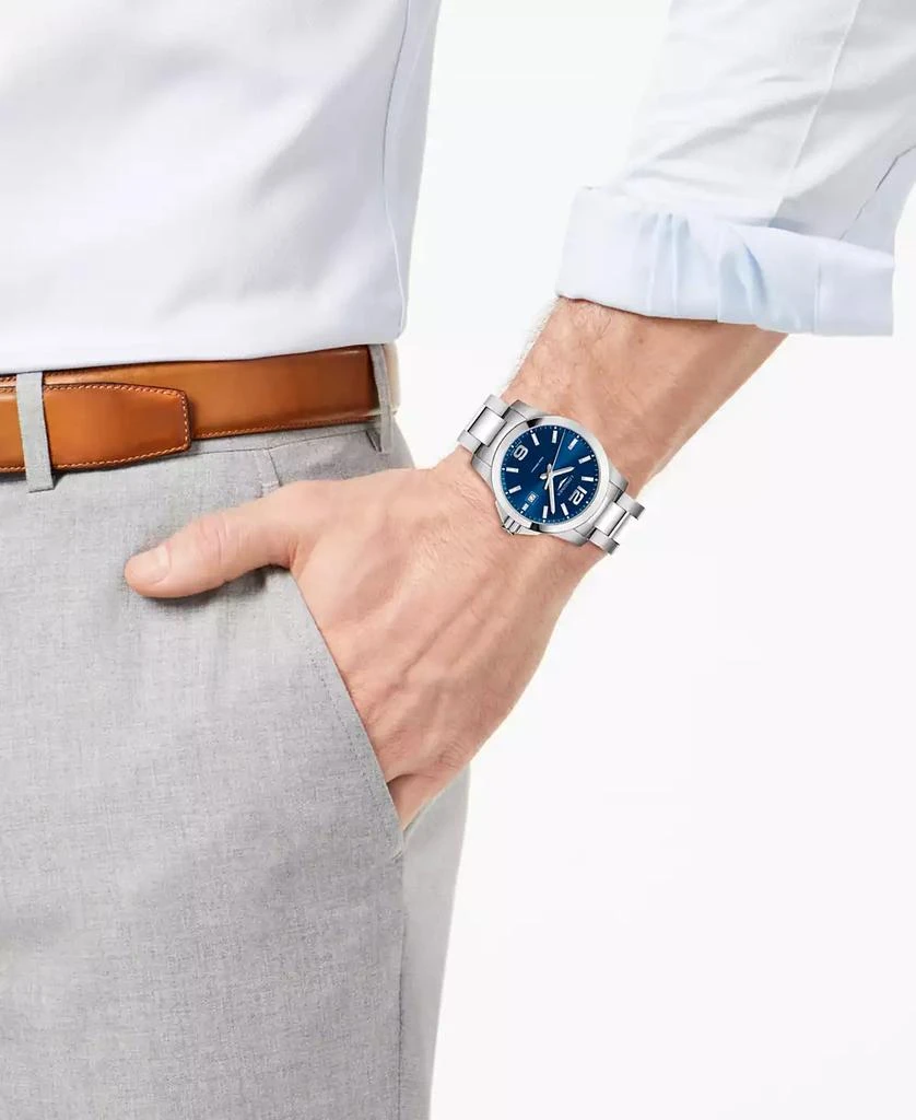 商品Longines|Men's Swiss Conquest Stainless Steel Bracelet Watch 41mm,价格¥6177,第2张图片详细描述