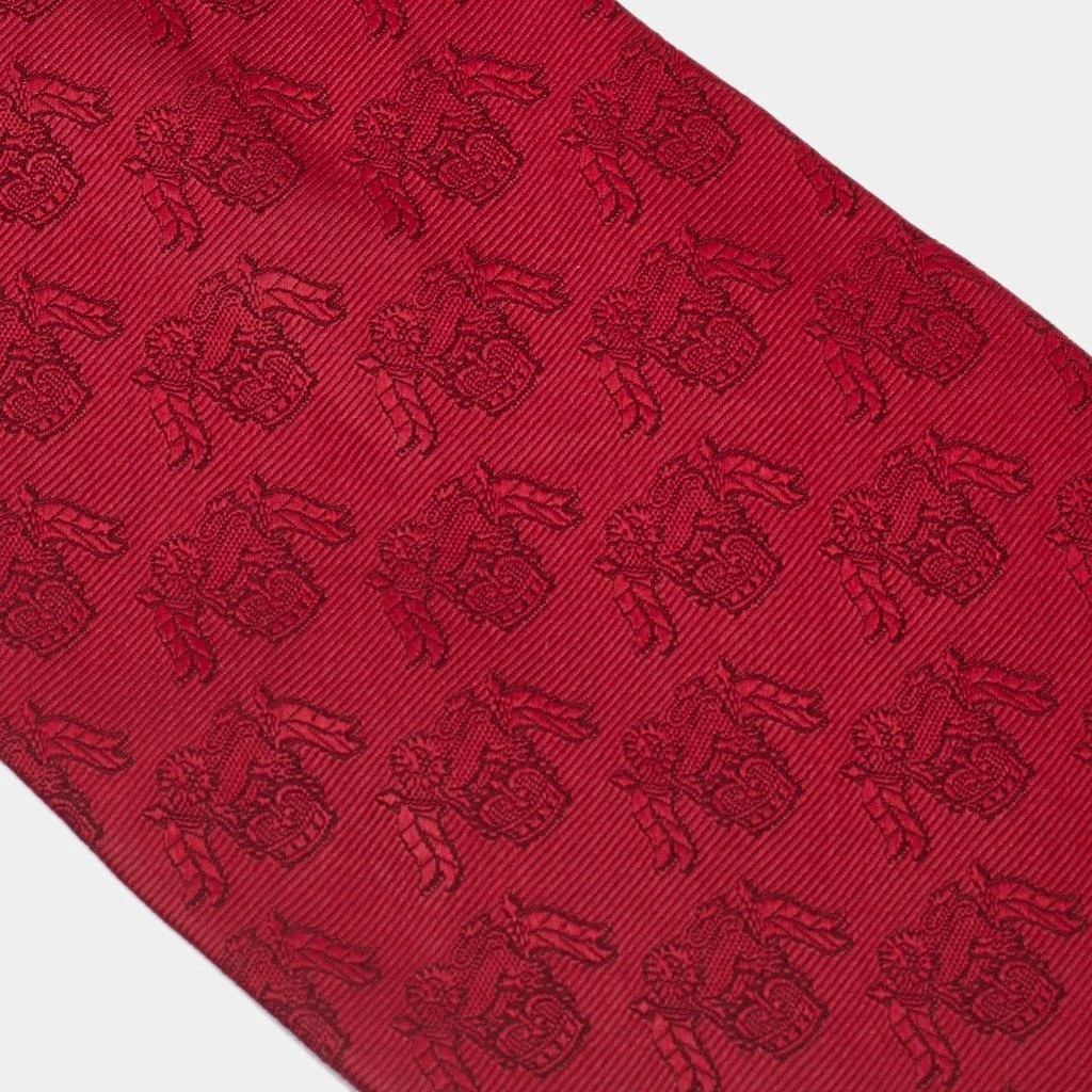 商品[二手商品] Salvatore Ferragamo|Salvatore Ferragamo Red Silk Jacquard Tie,价格¥1033,第2张图片详细描述