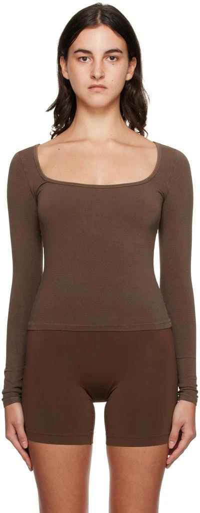 商品SKIMS|Brown New Vintage Long Sleeve T-Shirt,价格¥426,第1张图片