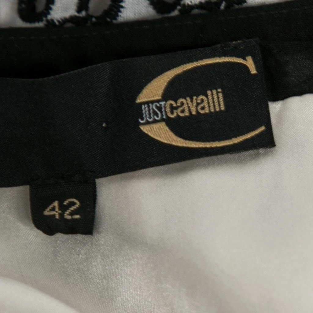 商品[二手商品] Just Cavalli|Just Cavalli Monochrome Embroidered Eyelet Cotton Tiered Maxi Skirt M,价格¥888,第5张图片详细描述