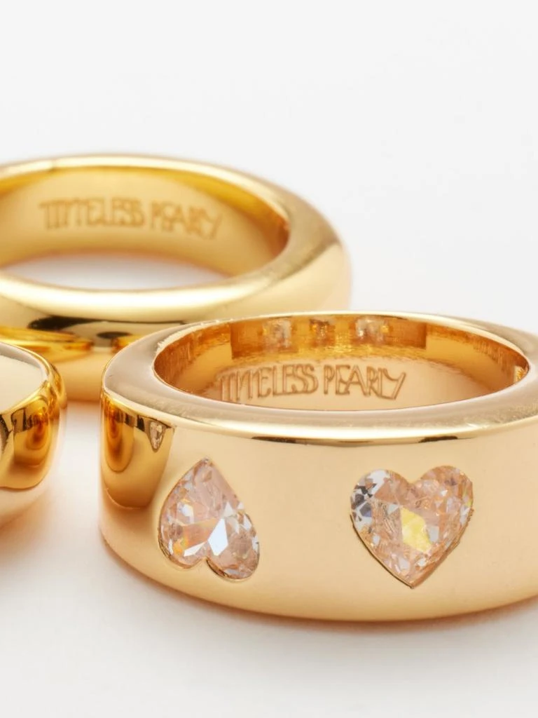 商品Timeless Pearly|Set of three crystal & 24kt gold-plated rings,价格¥2372,第5张图片详细描述