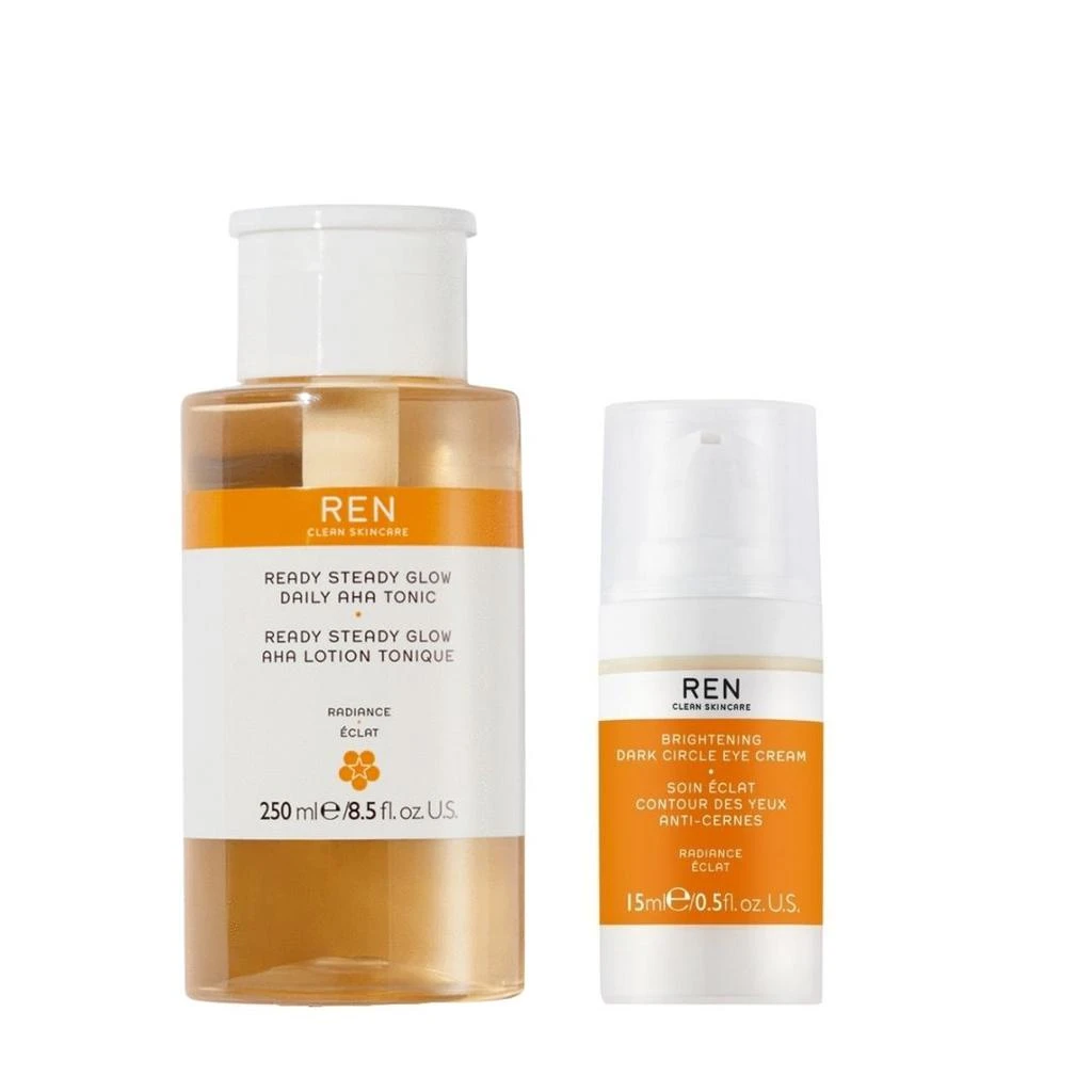 商品REN Clean Skincare|Ren 芢 果酸发光套装 （果酸发光爽肤水 250ml＋ 发光眼霜15ml）,价格¥618,第1张图片