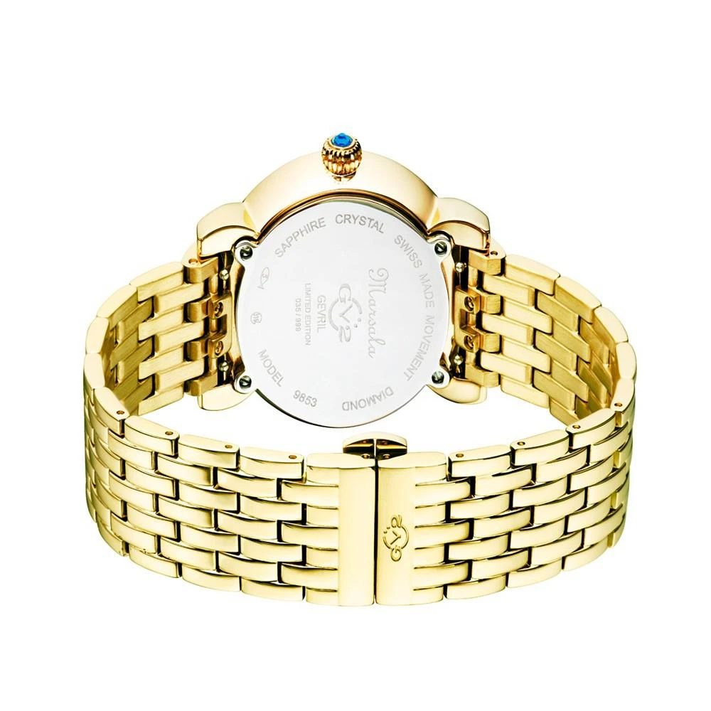 商品Gevril|Women's Marsala Tortoise Swiss Quartz Gold-Tone Stainless Steel Bracelet Watch 36mm,价格¥15018,第3张图片详细描述