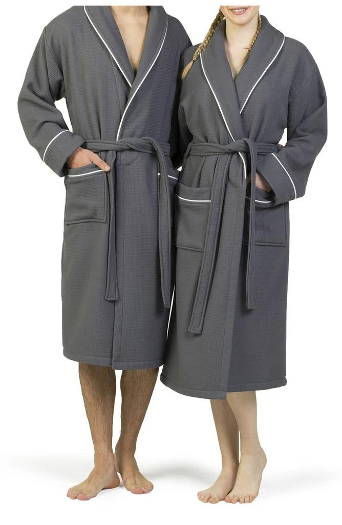 Hotel Collection Satin Piped Trim Waffle Terry Bathrobe 商品