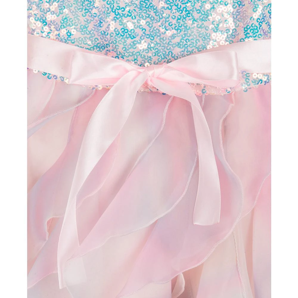Toddler Girls Sleeveless Sequin and Ombre Cascade Skirt Party Dress 商品