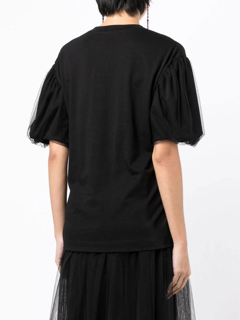 商品Simone Rocha|SIMONE ROCHA Cotton puff tulle sleeve t-shirt,价格¥1603,第5张图片详细描述