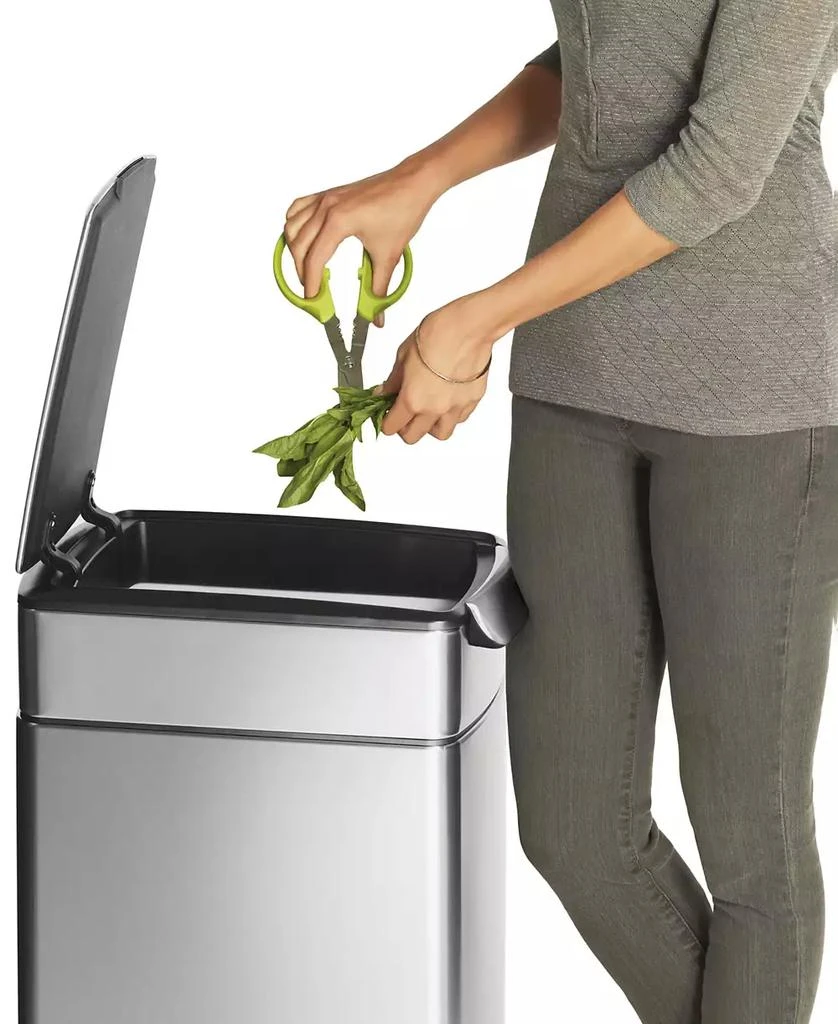 商品simplehuman|Brushed Stainless Steel 40 Liter Fingerprint Proof Slim Touch Bar Trash Can,价格¥1120,第4张图片详细描述