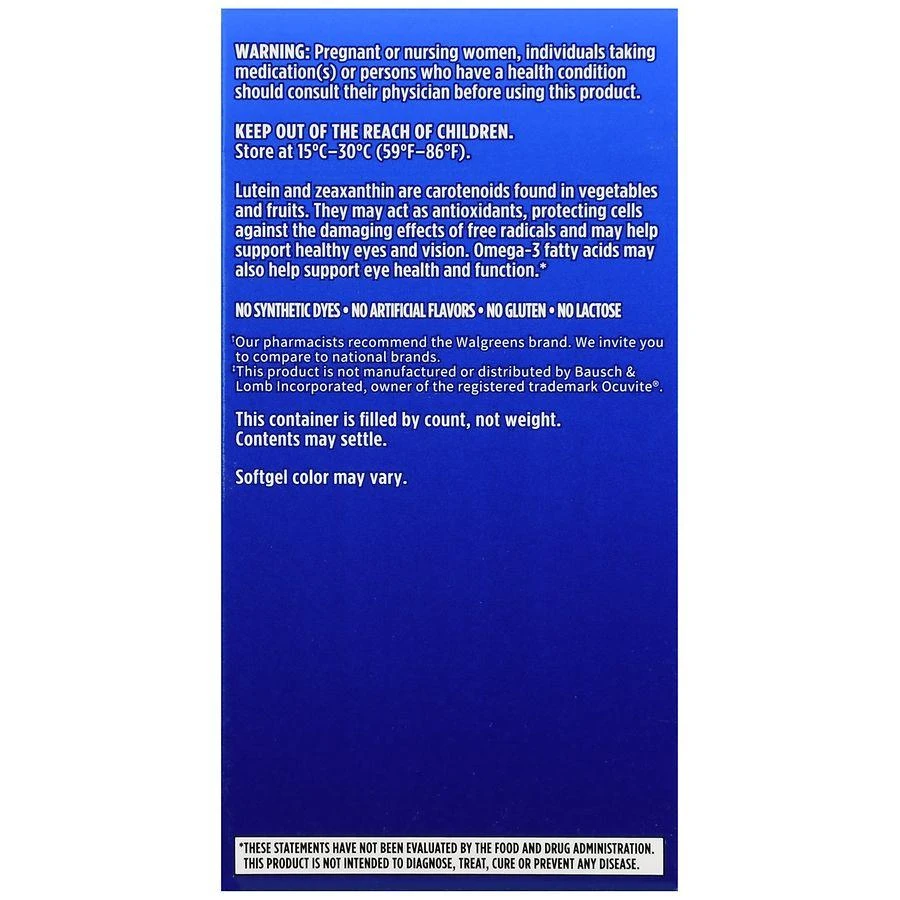 商品Walgreens|Adults 50+ Eye Health Mini Softgels (90 days),价格¥133,第4张图��片详细描述