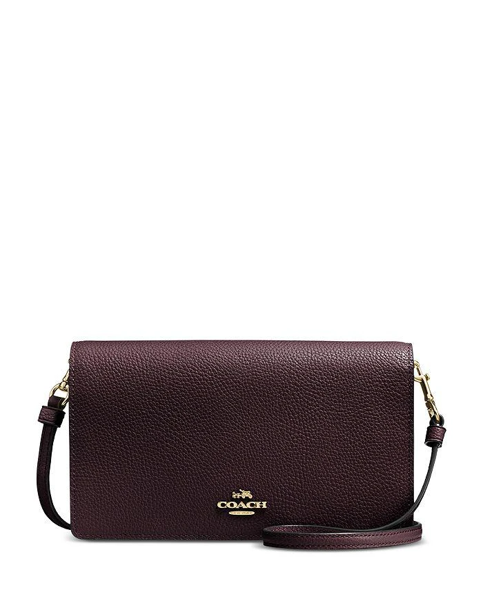 商品Coach|Foldover Crossbody Clutch in Polished Pebble Leather,价格¥917,第1张图片