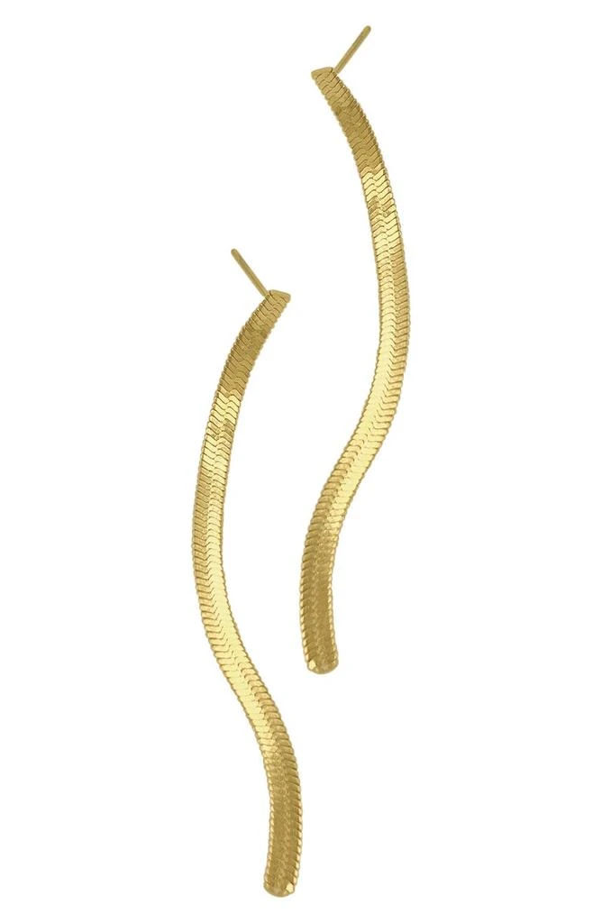 商品ADORNIA|Water Resistant Herringbone Chain Linear Drop Earrings,价格¥187,第1张图片