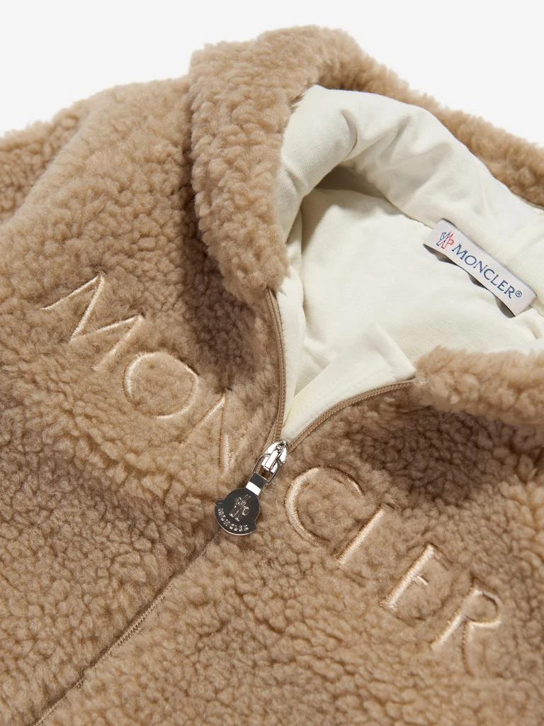 商品Moncler|Baby Faux Shearling Romper in Beige,价格¥2707,第4张图片详细描述