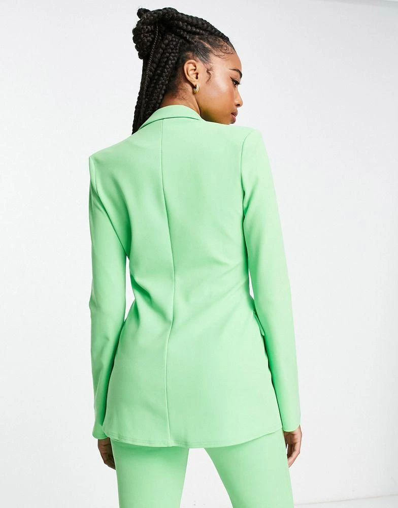 商品ASOS|ASOS DESIGN Tall jersey suit split sleeve tux blazer in summer green,价格¥154,第2张图片详细描述