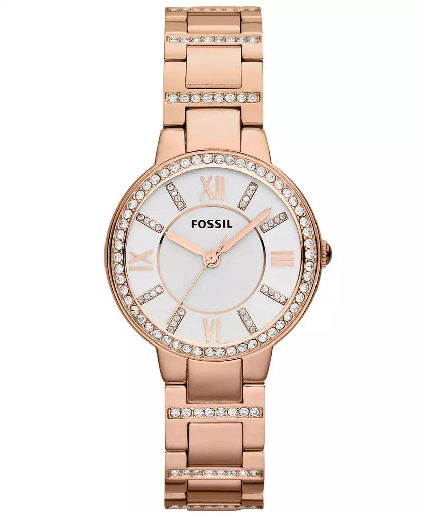 商品Fossil|Women's Virginia Rose Gold-Tone Stainless Steel Bracelet Watch 30mm ES3284,价格¥599,第1张图片