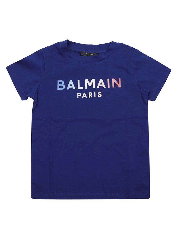 Balmain Kids Logo Printed Crewneck T-Shirt商品第1张图片规格展示