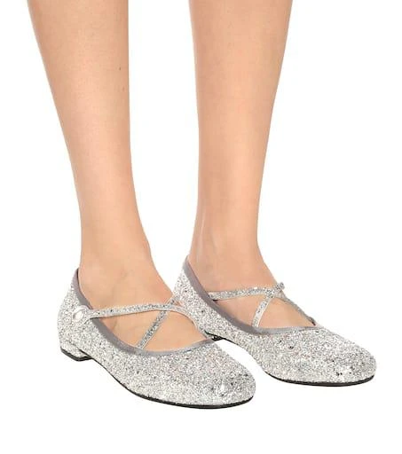 商品Miu Miu|Glitter ballet flats,价格¥5219,第4张图片详细描述