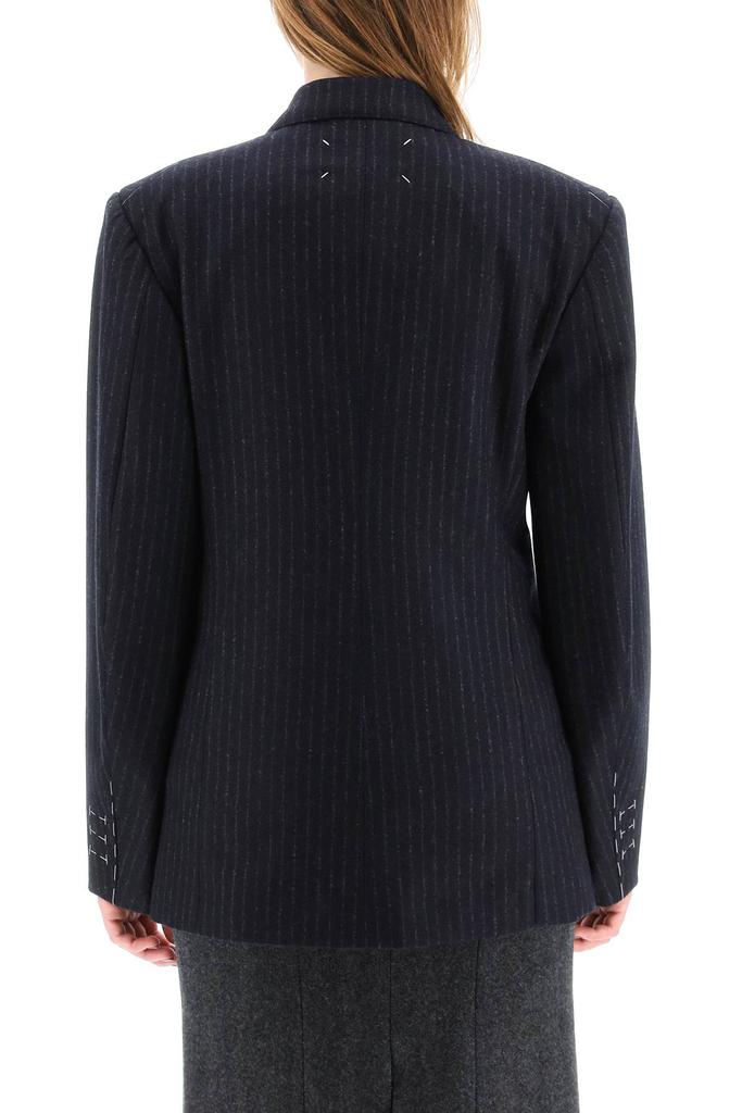 Maison margiela pinstriped wool double-breasted blazer商品第3张图片规格展示