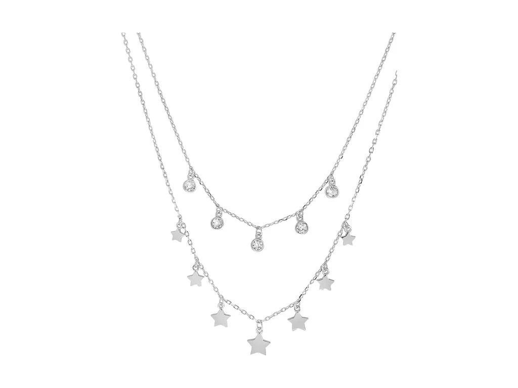 商品Sterling Forever|Bezel CZ and Star Layered Necklace,价格¥437,第1张图片