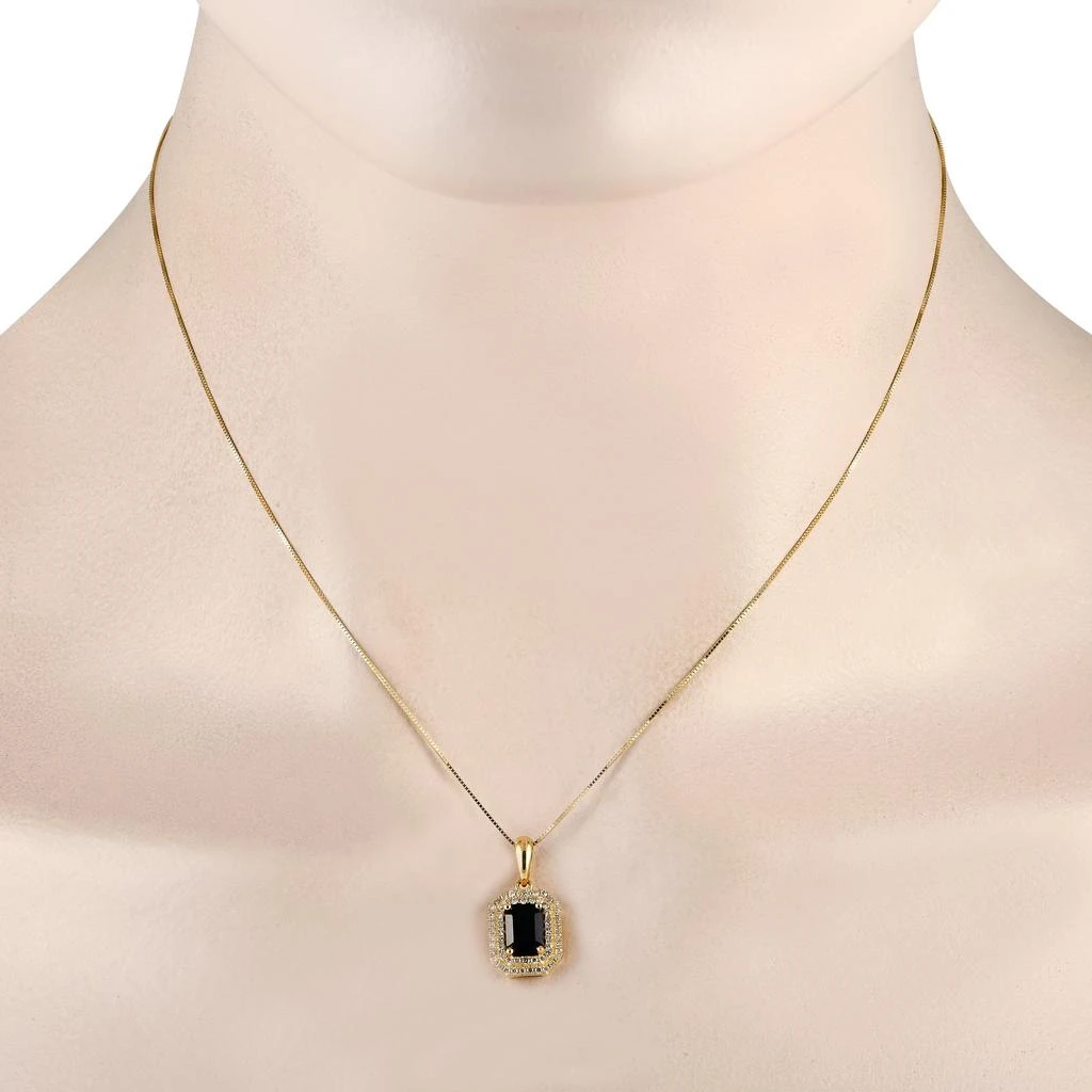 商品LB Exclusive|14K Yellow Gold 0.24ct Diamond and Sapphire Pendant Necklace PD4-15905YSA,价格¥5736,第2张图片详细描述