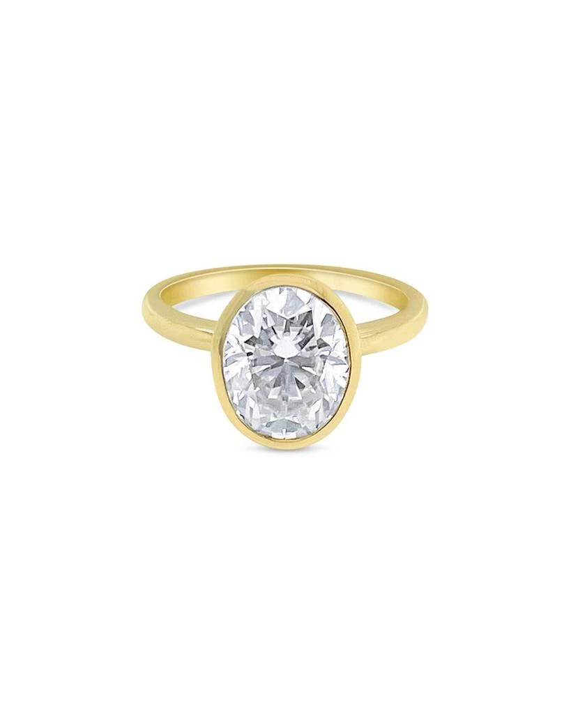 商品Meira T|14K Yellow Gold Bezel Set Moissanite Ring,价格¥13237,第1张图片