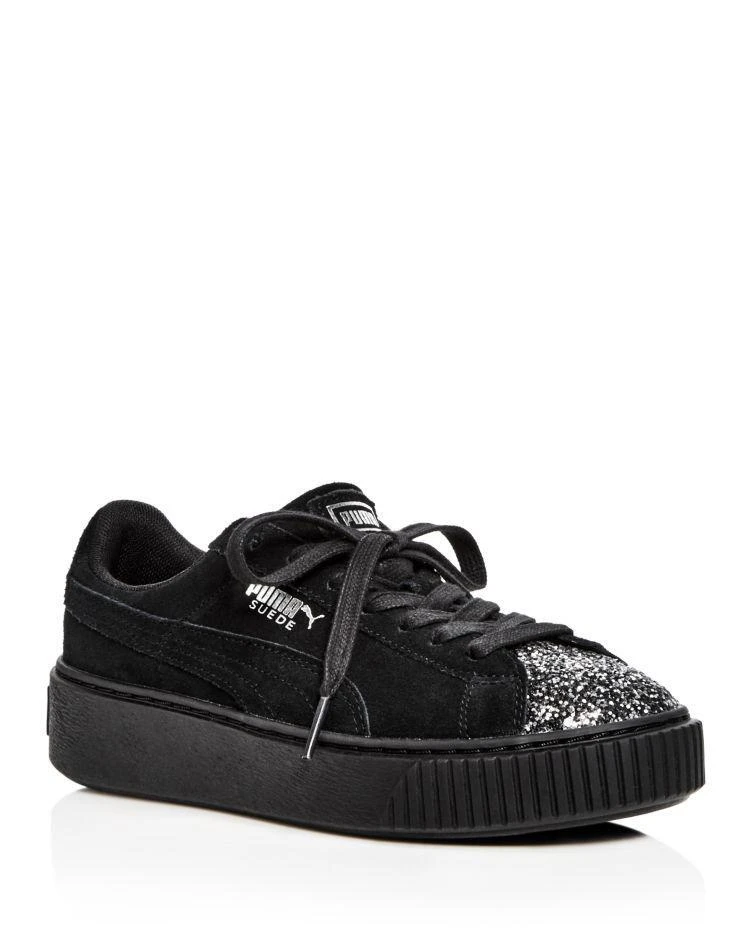 商品Puma|PUMA Women's Crushed Gem Suede Lace Up Platform Sneakers,价格¥599,第1张图片