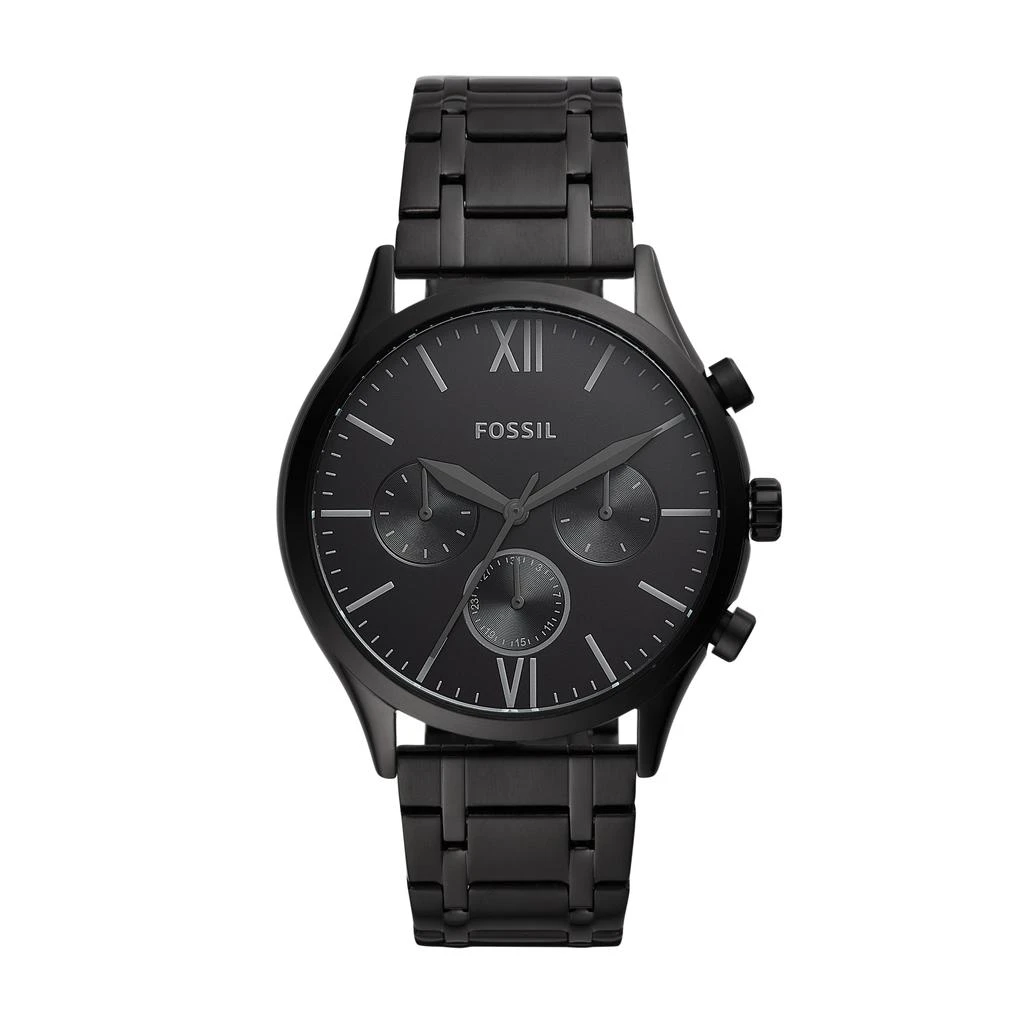 商品Fossil|Fossil Men's Fenmore Multifunction, Black-Tone Stainless Steel Watch,价格¥501,第1张图片