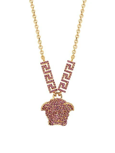 商品Versace|Whimsy Medusa Goldtone & Strass Crystal Pendant Necklace,价格¥2171,第1张图片