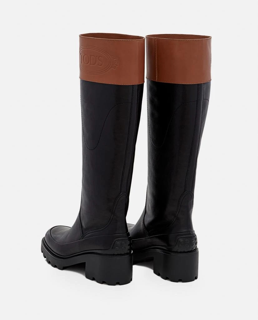 商品Tod's|Tod's LEATHER PLATFORM KNEE BOOTS size 39,价格¥5596,第3张图片详细描述