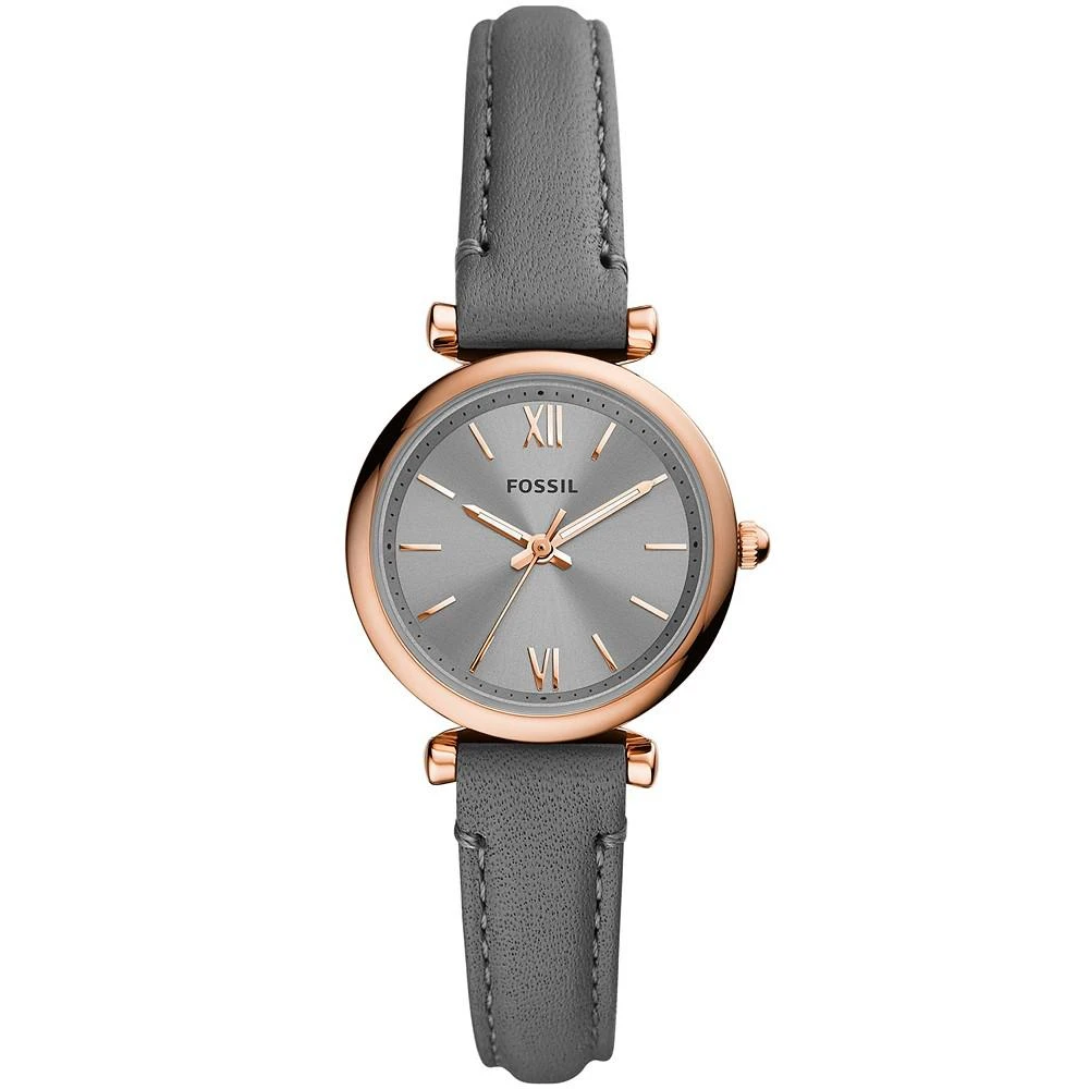 商品Fossil|Women's Carlie Mini Gold-Tone Brown Leather Strap Watch 28mm,价格¥563,第1张图片