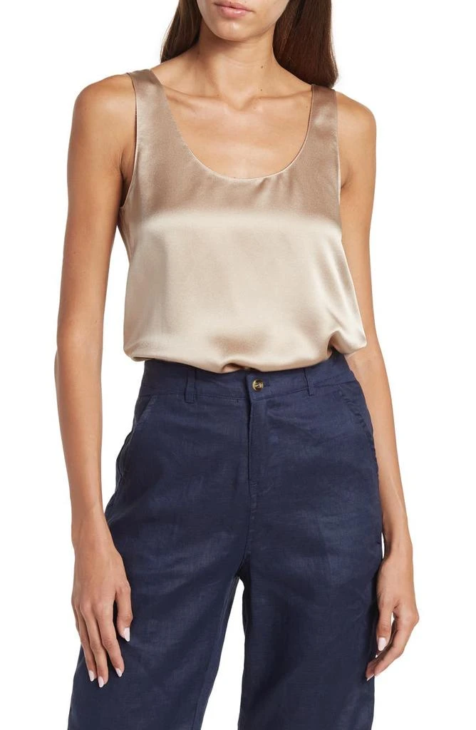 商品Vince|Scoop Neck Silk Tank,价格¥1063,第1张图片