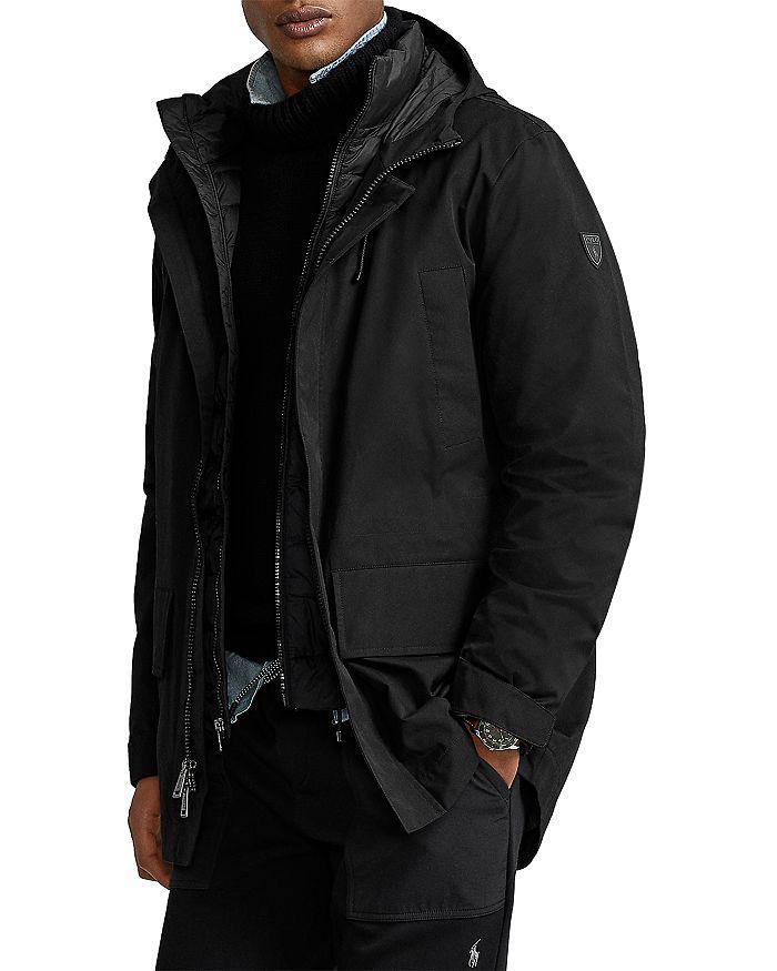 商品Ralph Lauren|男士棉混纺斜纹绗缝衬里连帽大衣,价格¥2456,第3张图片详细描述