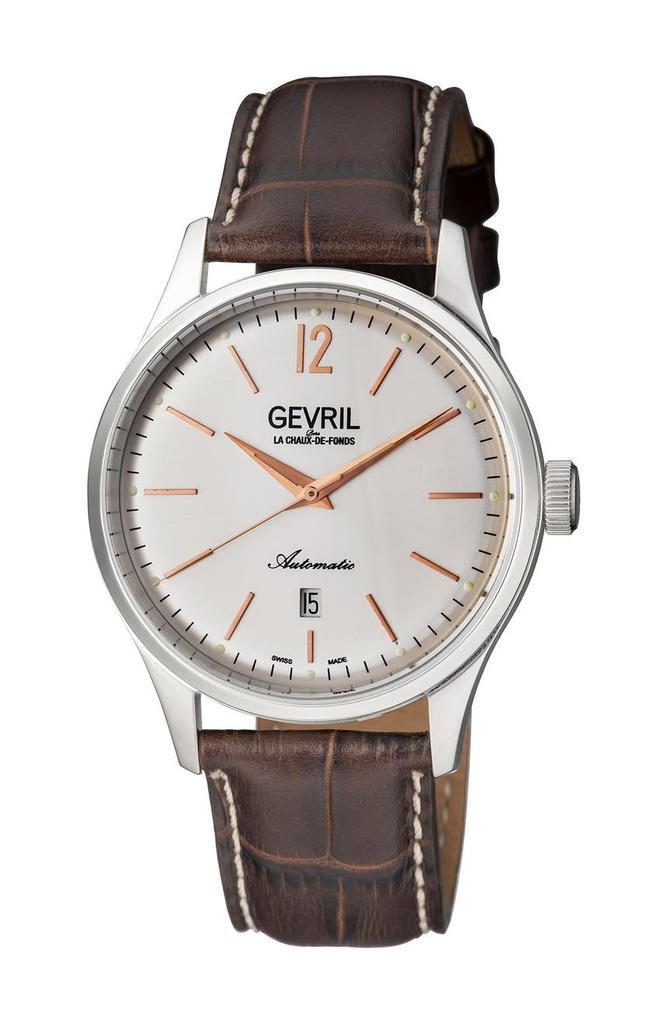 商品Gevril|Men's Five Points Alligator Embossed Leather Strap Watch, 43mm,价格¥4204,第1张图片