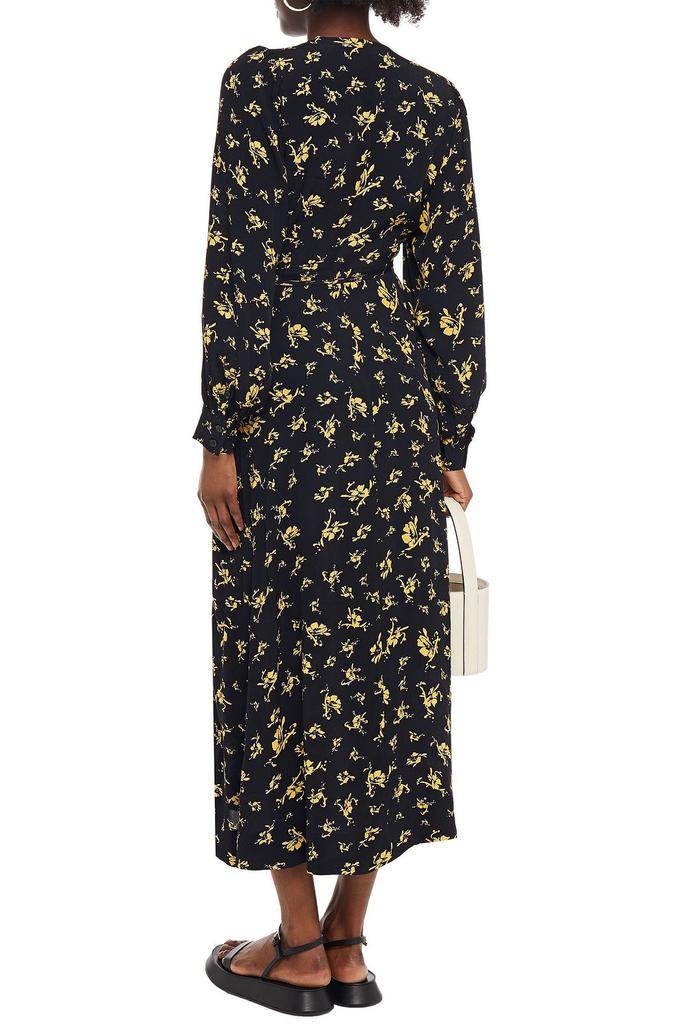 商品Ganni|Floral-print crepe midi wrap dress,价格¥716,第1张图片