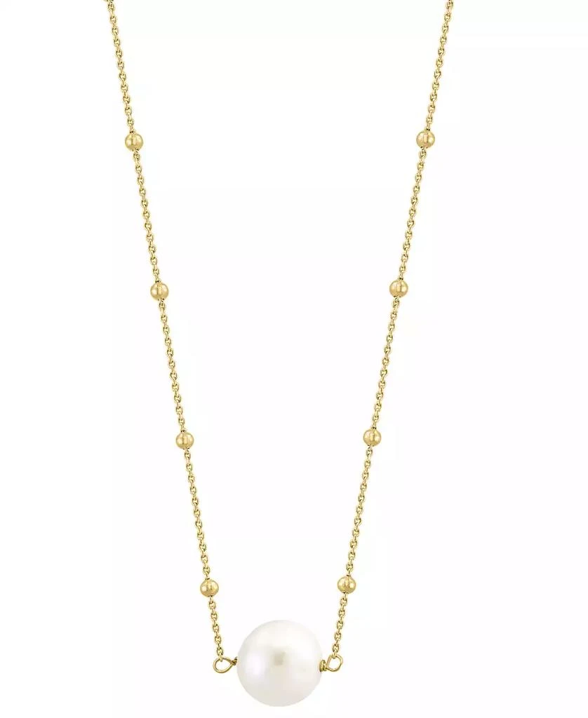 商品Effy|EFFY® Freshwater Pearl (10mm) & Polished Bead 16" Pendant Necklace in Gold-Plated Sterling Silver,价格¥2307,第1张图片