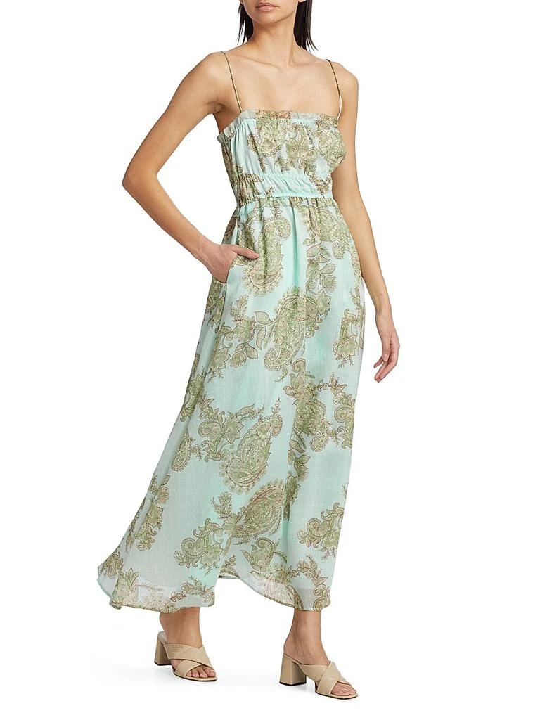 商品Kivari|Zoe Paisley Linen-Blend Slipdress,价格¥1291,第2张图片详细描述