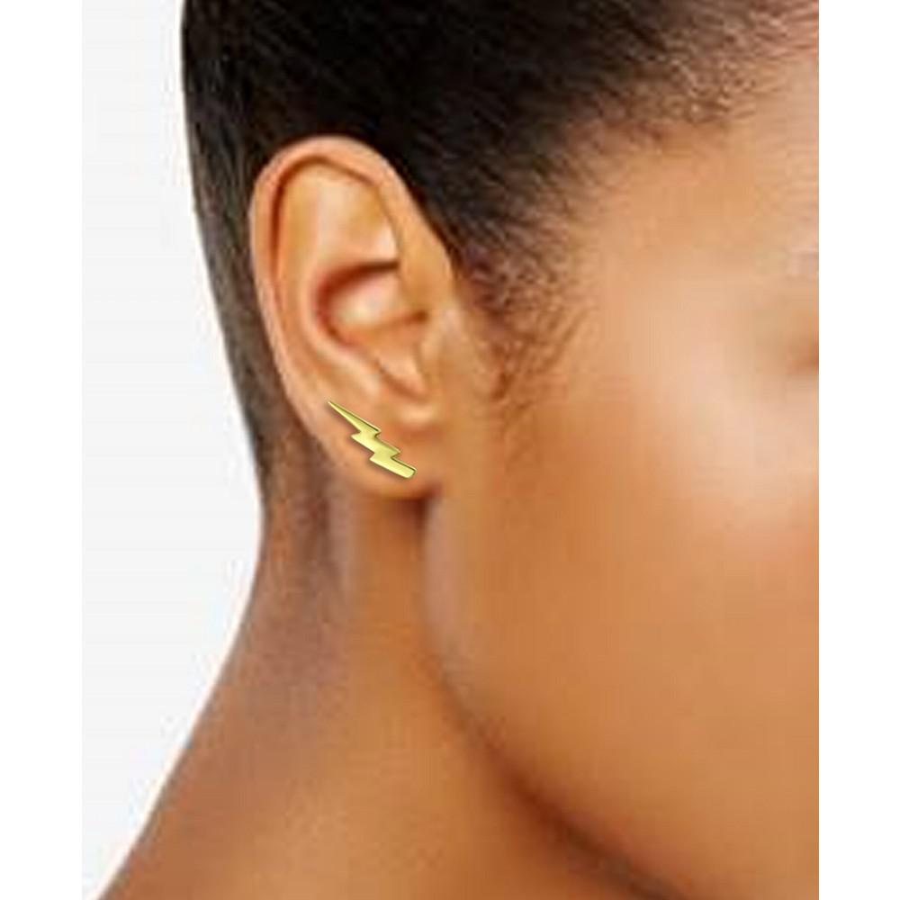 Lightning Bolt Ear Crawler Earrings in 18k Gold Over Sterling Silver or Sterling Silver商品第2张图片规格展示