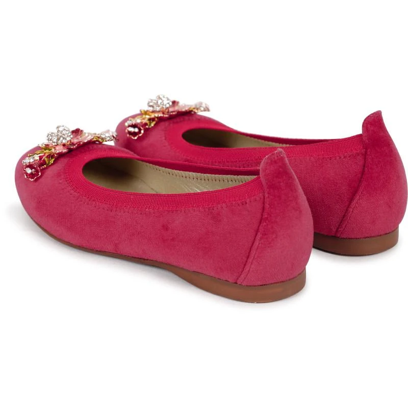 商品David Charles|Crystal rose ballerinas in red,价格¥1413,第2张图片详细描述