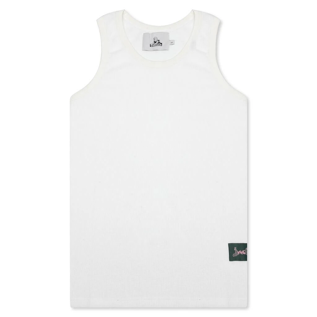 商品Jungles|Waffle Knit Singlet Tank Top - White,价格¥234,第1张图片