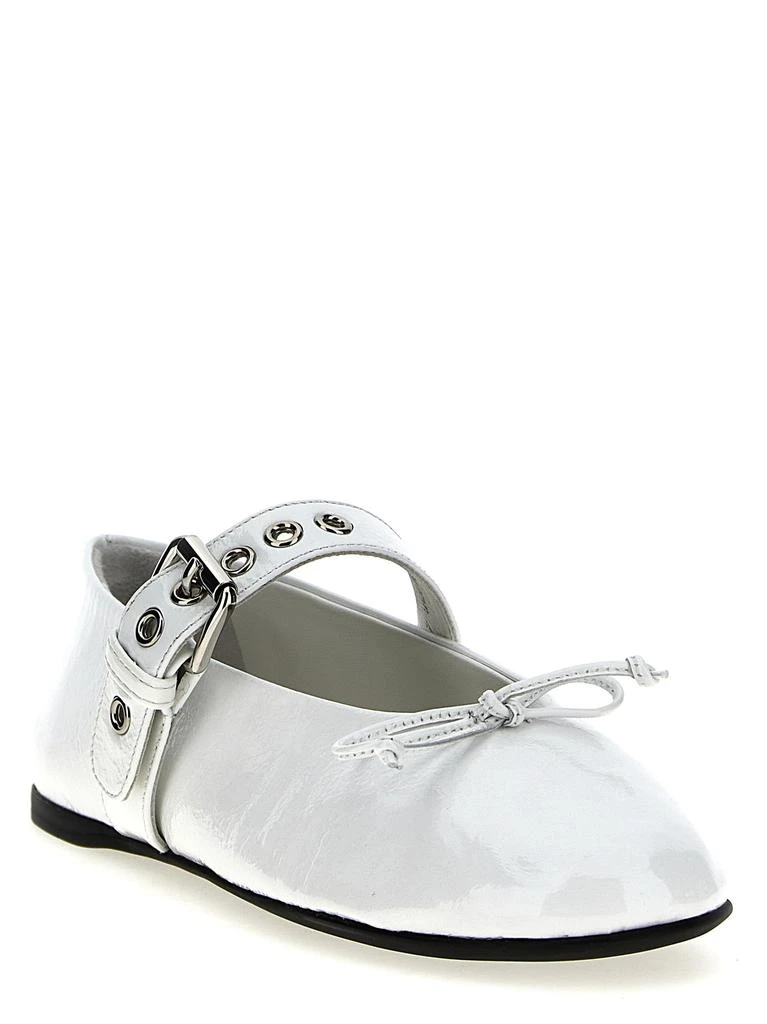 商品Miu Miu|Buckle And Bow Ballet Flats White,价格¥6552,第2张图片详细描述
