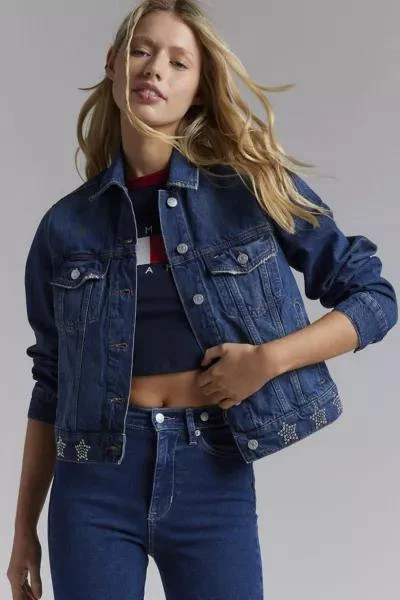 商品Tommy Hilfiger|Tommy Jeans Studded Star Denim Trucker Jacket,价格¥375,第1张图片