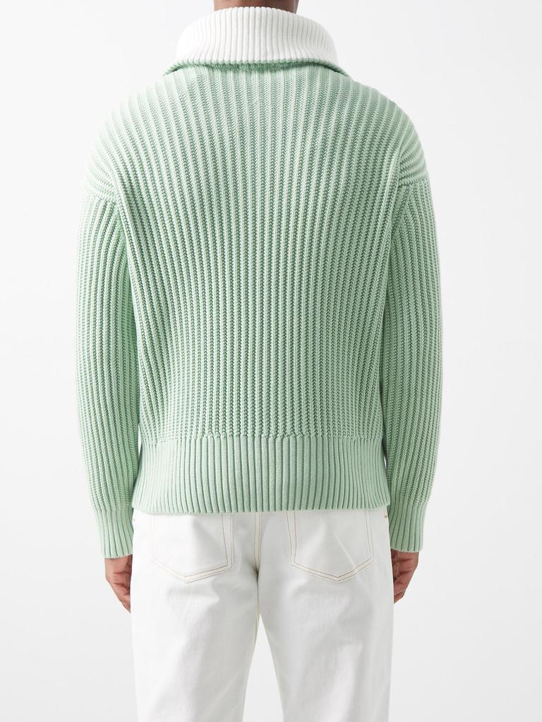 商品AMI|Half-zip organic cotton-blend sweater,价格¥2229,第7张图片详细描述