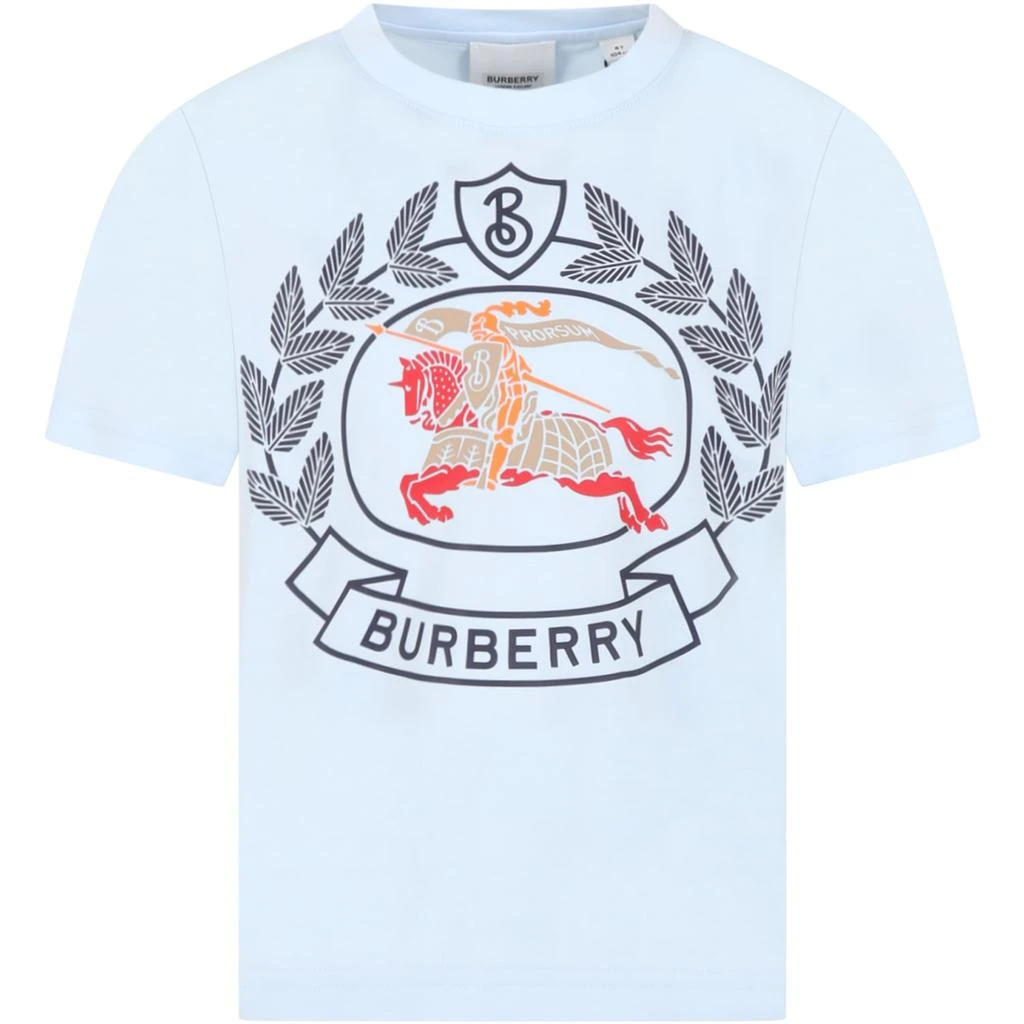 商品Burberry|Light Blue T-shirt For Boy With Logo,价格¥1523,第1张图片