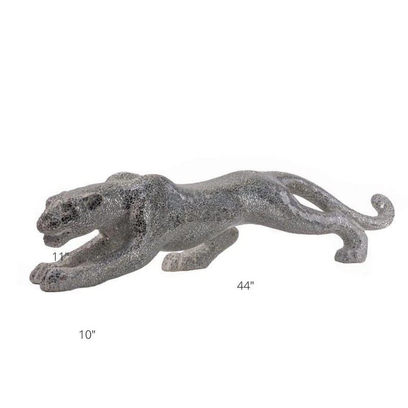 商品Finesse Decor|Boli Panther Sculpture Glass And Chrome,价格¥5006,第2张图片详细描述