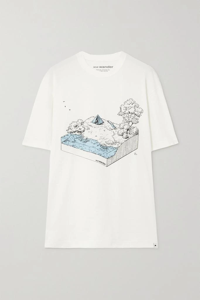 商品And Wander|印花棉质混纺平纹布 T 恤,价格¥396,第1张图片