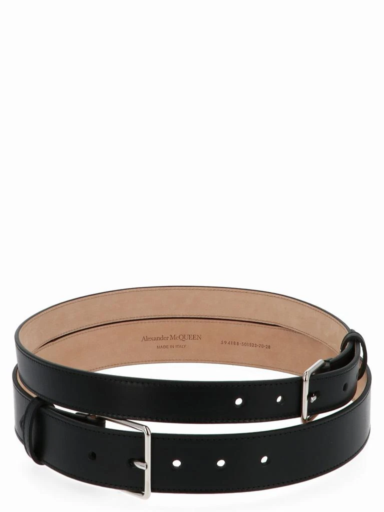 商品Alexander McQueen|Alexander McQueen Double Buckle Belt,价格¥3067,第3张图片详细描述