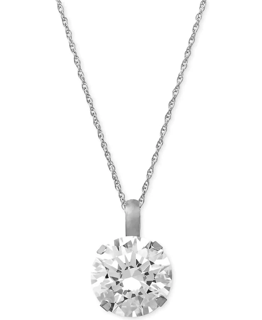 商品Macy's|Cubic Zirconia Round Pendant Necklace in 14k Gold or 14k White Gold,价格¥3339,第1张图片