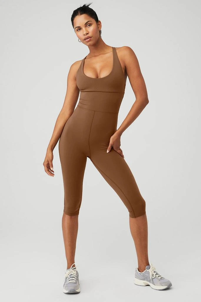 商品Alo|Airbrush Physique Onesie - Cinnamon Brown,价格¥766,第1张图片