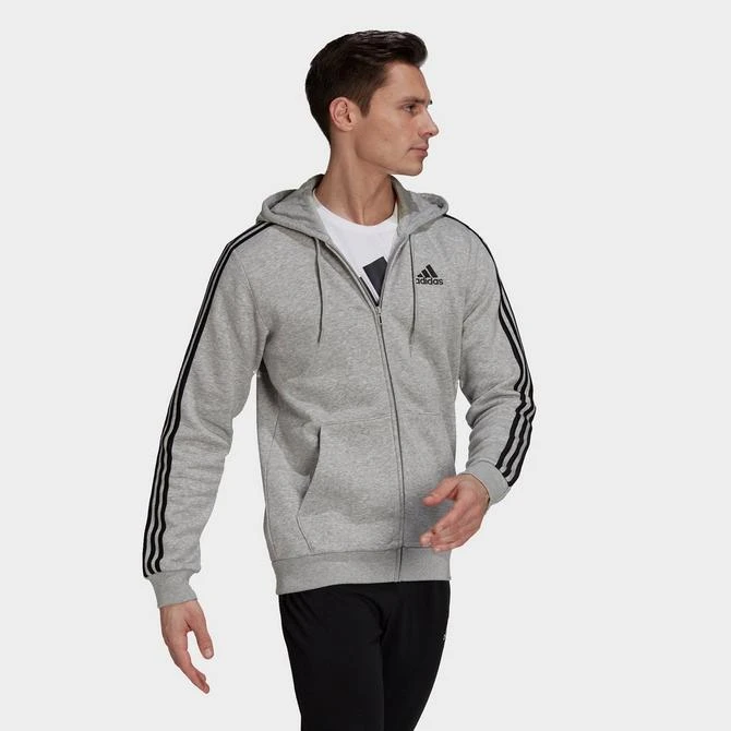 商品Adidas|Men's adidas Essentials Fleece 3-Stripes Full Zip Hoodie,价格¥446,第2张图片详细描述